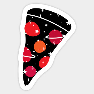 Space Pizza (black) Sticker